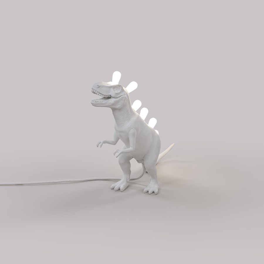 Resin Indoor Table Lamp Jurassic Lamp Rex by Seletti #White