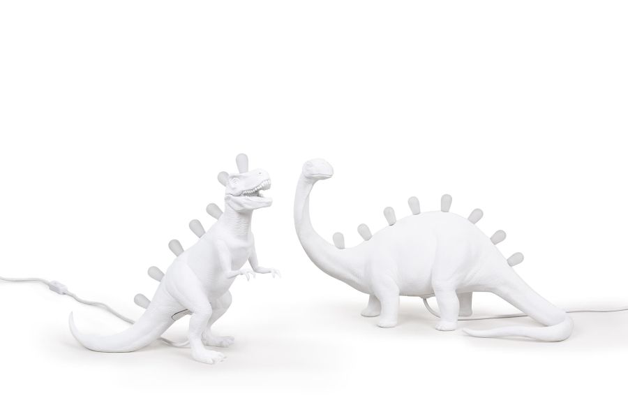 Resin Indoor Table Lamp Jurassic Lamp Bronto by Seletti #White