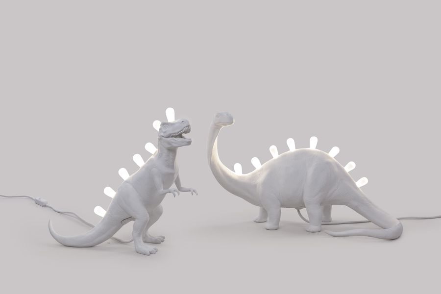 Resin Indoor Table Lamp Jurassic Lamp Rex by Seletti #White