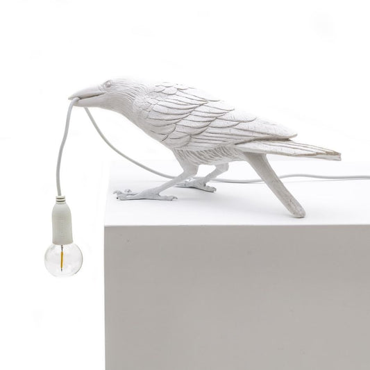 resin Indoor/Outdoor LED Table Lamp Bird Lamp Playing by Seletti #White#Outdoor