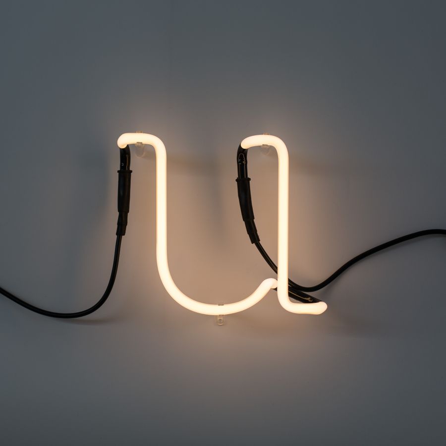 Neon Tube Indoor Wall Lamp Neon Art Alphabet "U" by Seletti