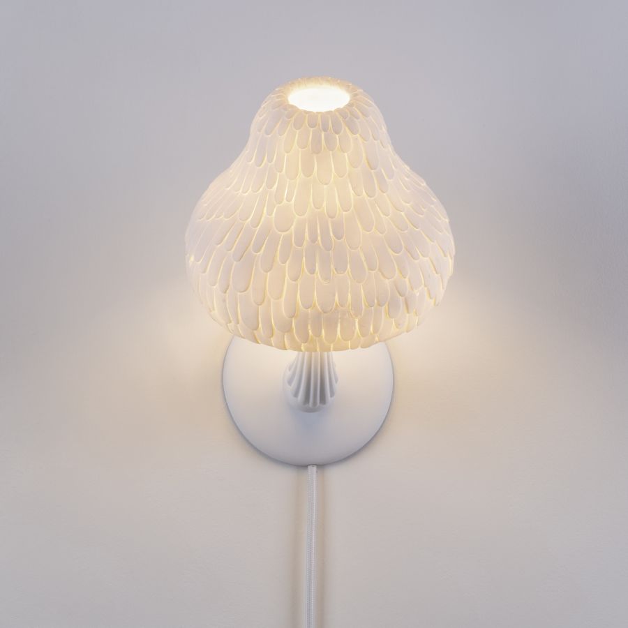 LED Resin Indoor Wall Lamp Mushroom Lamp by Seletti #White