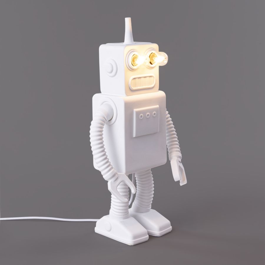 LED Resin Indoor Table Lamp Robot Lamp by Seletti #White