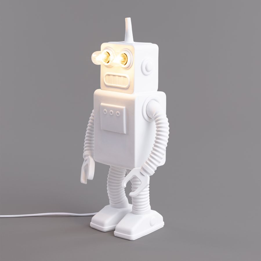 LED Resin Indoor Table Lamp Robot Lamp by Seletti #White