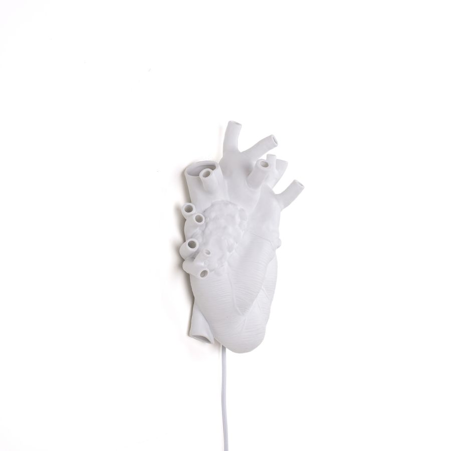 Porcelian LED Wall Lamp Heart Lamp by Seletti #White