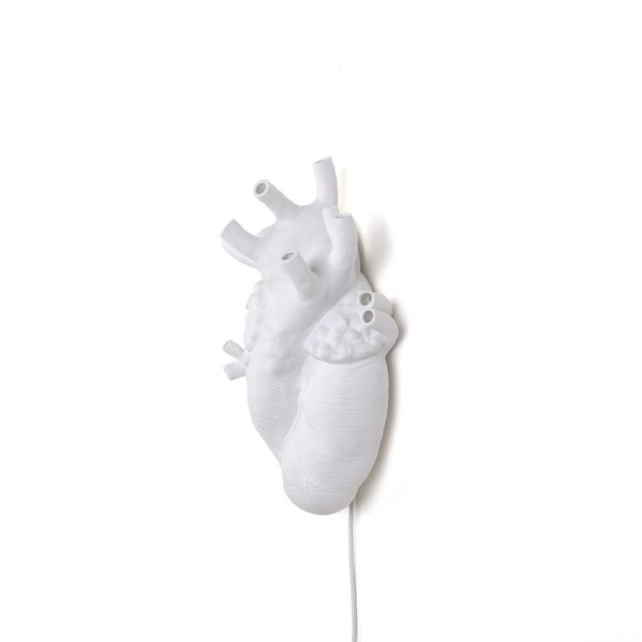 Porcelian LED Wall Lamp Heart Lamp by Seletti #White