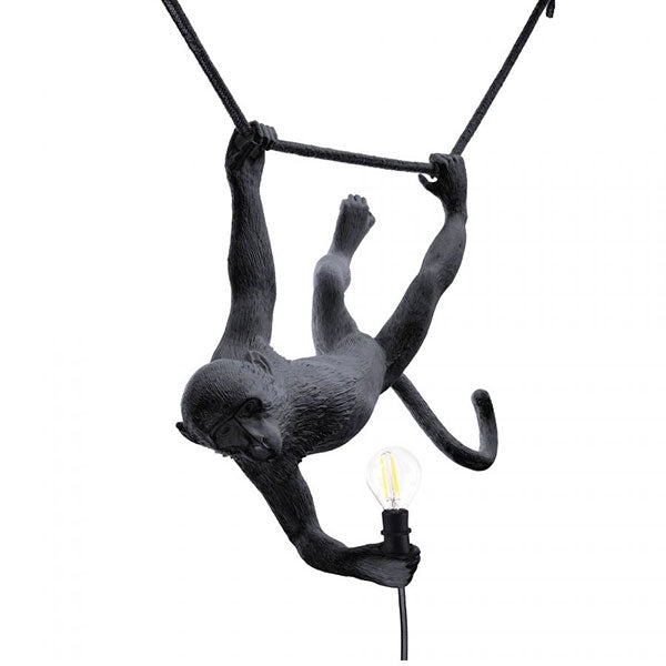 Monkey Swing Pendant Lamp by Seletti #Black Outdoor