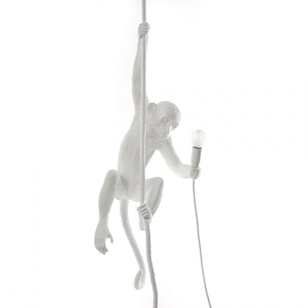 Monkey With Rope Ceiling Light Black Outdoor by Seletti #White