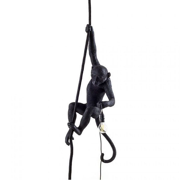 Monkey With Rope Ceiling Light Outdoor by Seletti #Black