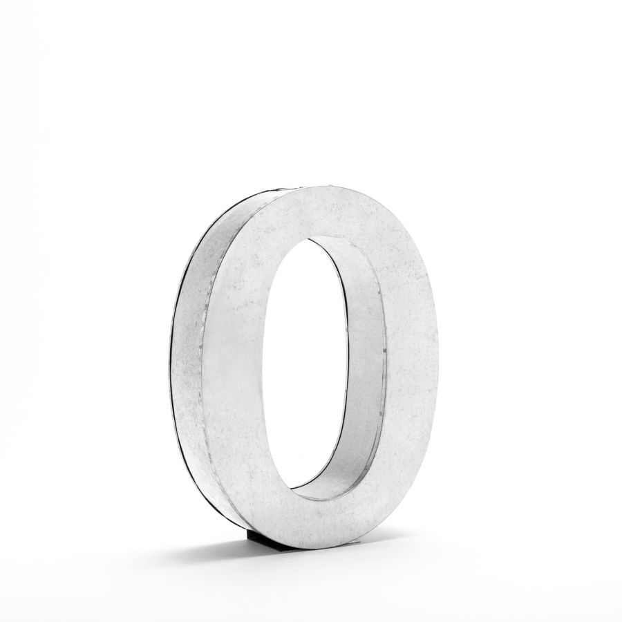 Aluminum Decorative Object Metalvetica Letter "0" by Seletti