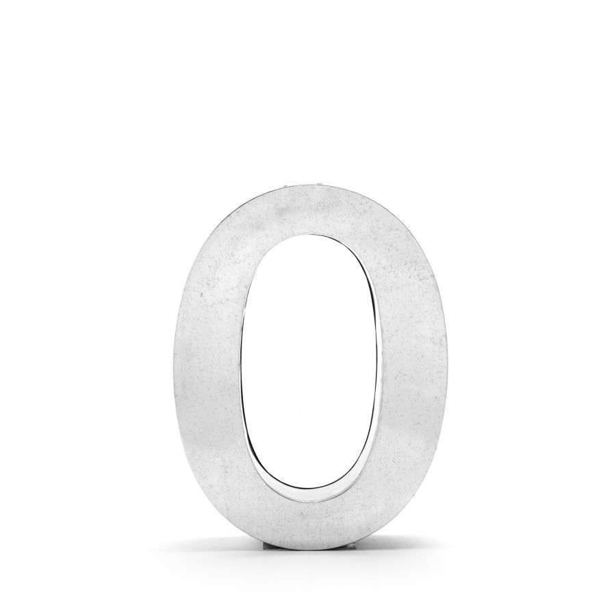 Aluminum Decorative Object Metalvetica Letter "0" by Seletti