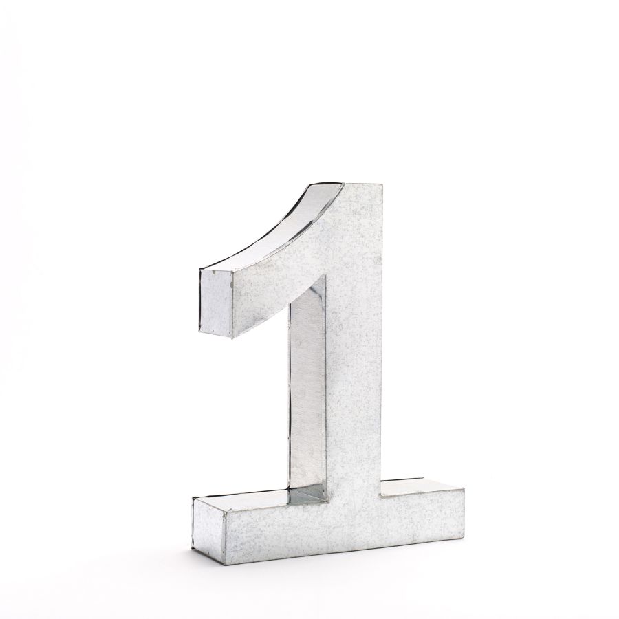 Aluminum Decorative Object Metalvetica Letter "1" by Seletti