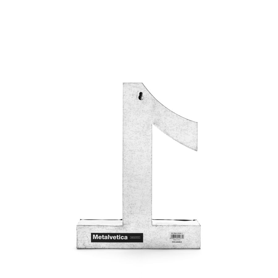 Aluminum Decorative Object Metalvetica Letter "1" by Seletti