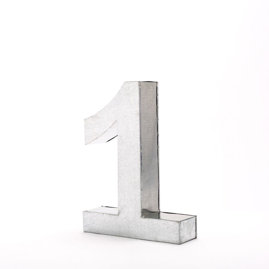 Aluminum Decorative Object Metalvetica Letter "1" by Seletti