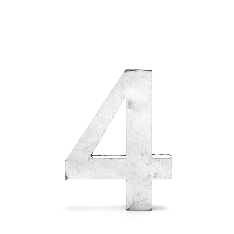 Aluminum Decorative Object Metalvetica Letter "4" by Seletti