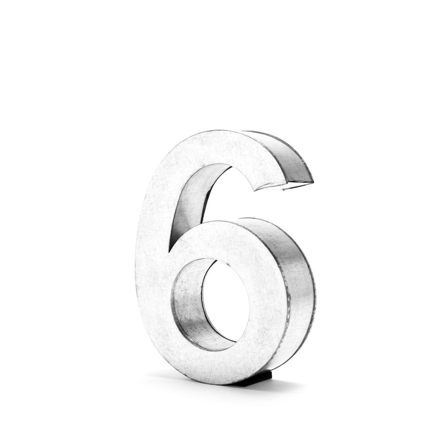 Aluminum Decorative Object Metalvetica Letter "6" by Seletti