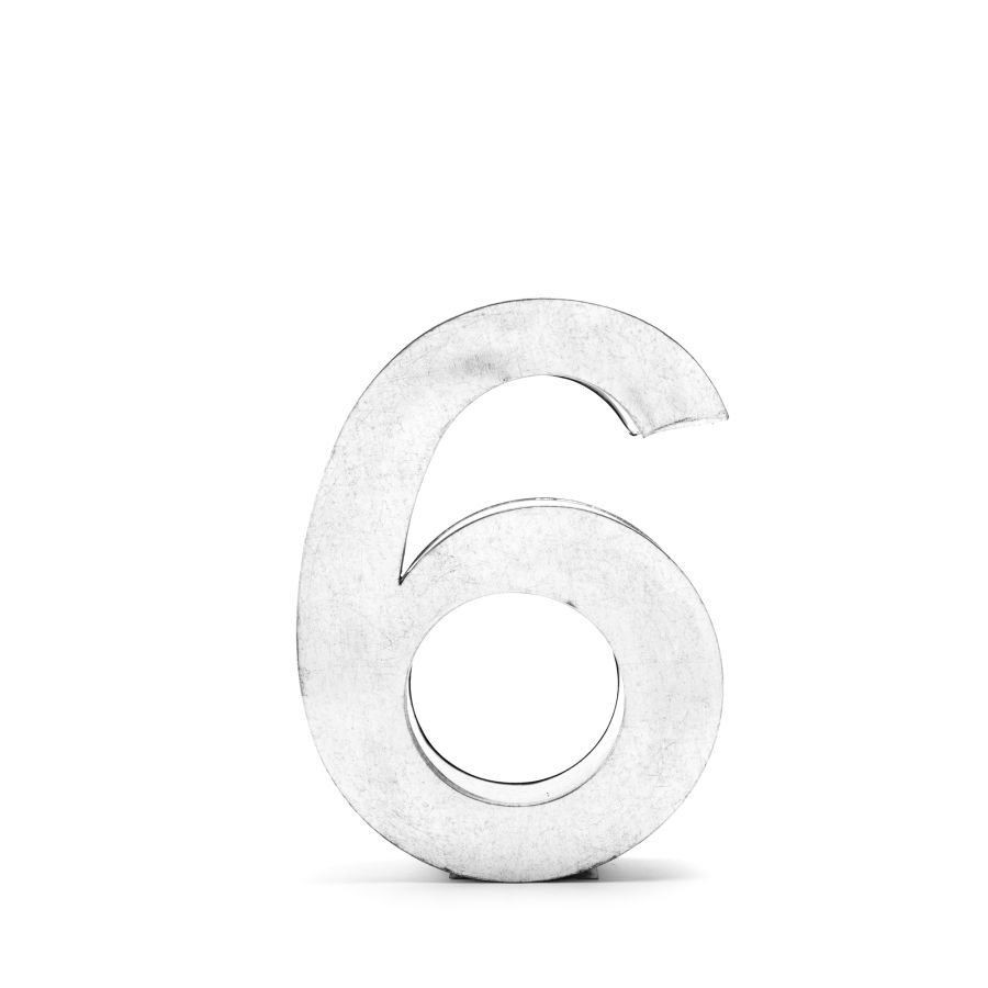 Aluminum Decorative Object Metalvetica Letter "6" by Seletti