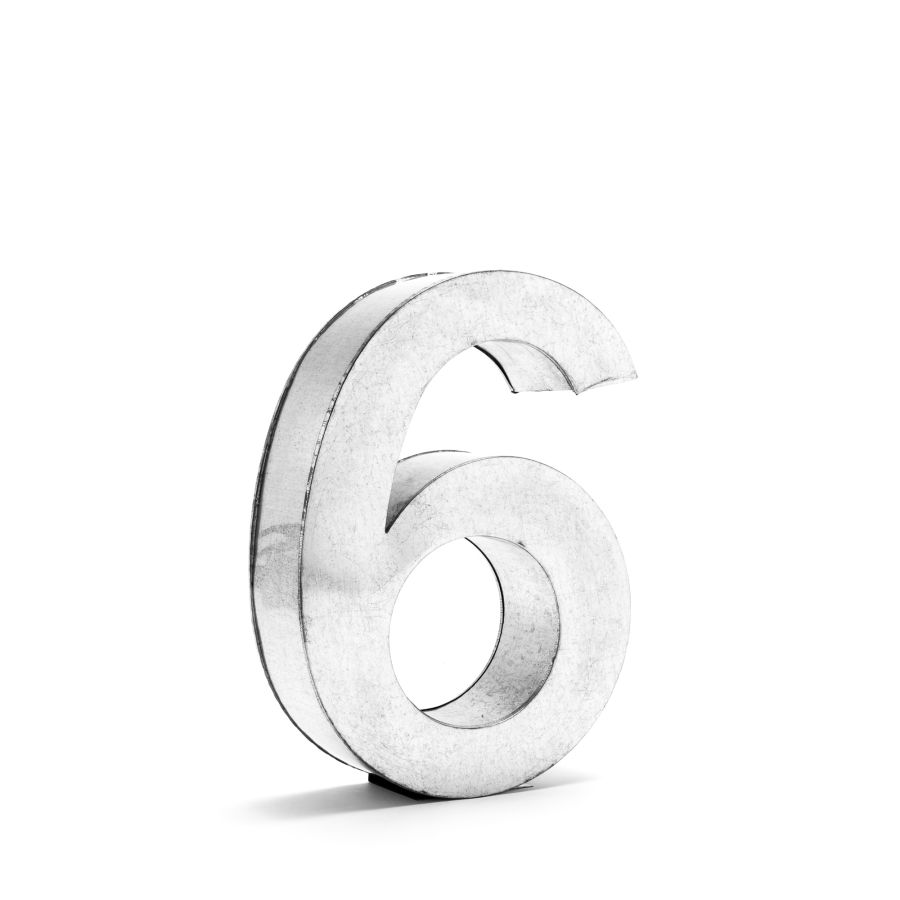 Aluminum Decorative Object Metalvetica Letter "6" by Seletti