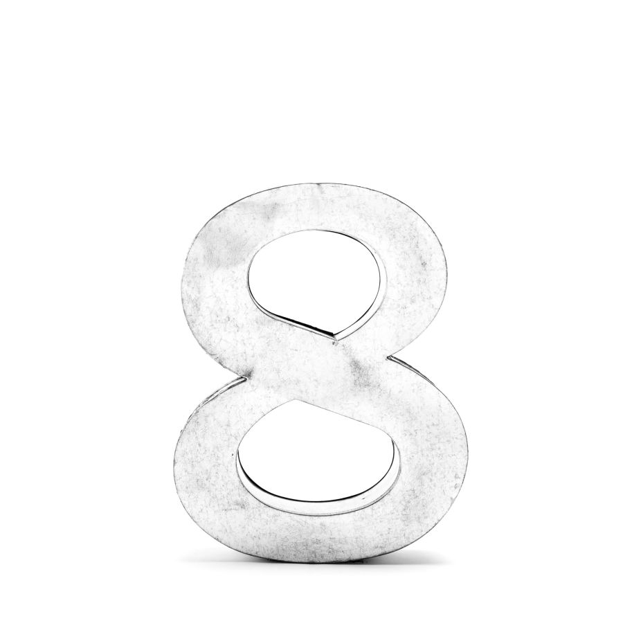 Aluminum Decorative Object Metalvetica Letter "8" by Seletti