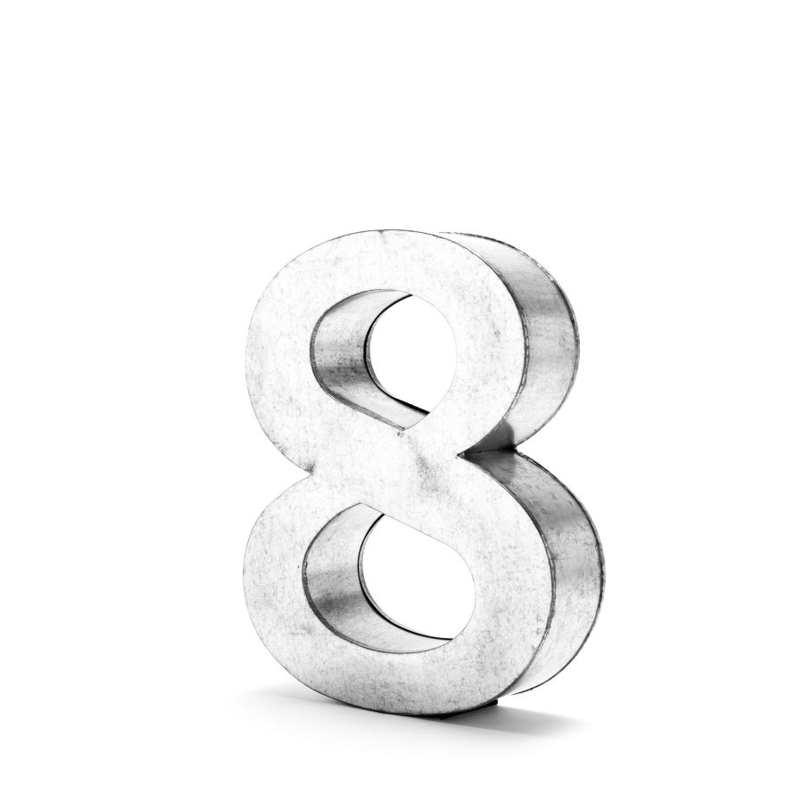 Aluminum Decorative Object Metalvetica Letter "8" by Seletti