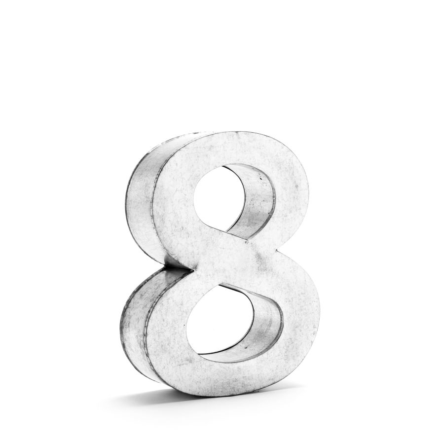 Aluminum Decorative Object Metalvetica Letter "8" by Seletti