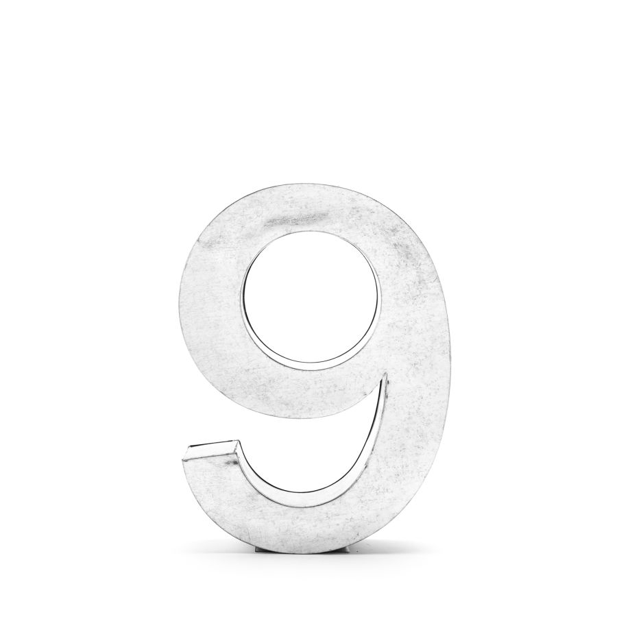 Aluminum Decorative Object Metalvetica Letter "9" by Seletti