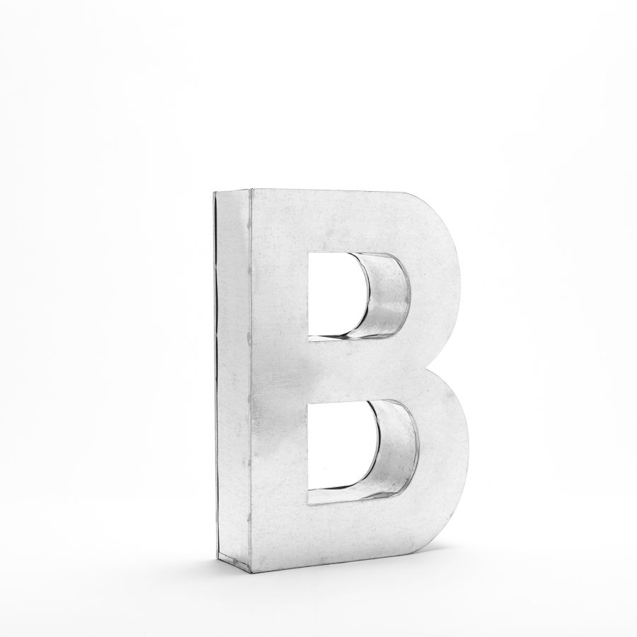 Aluminum Decorative Object Metalvetica Letter "B" by Seletti