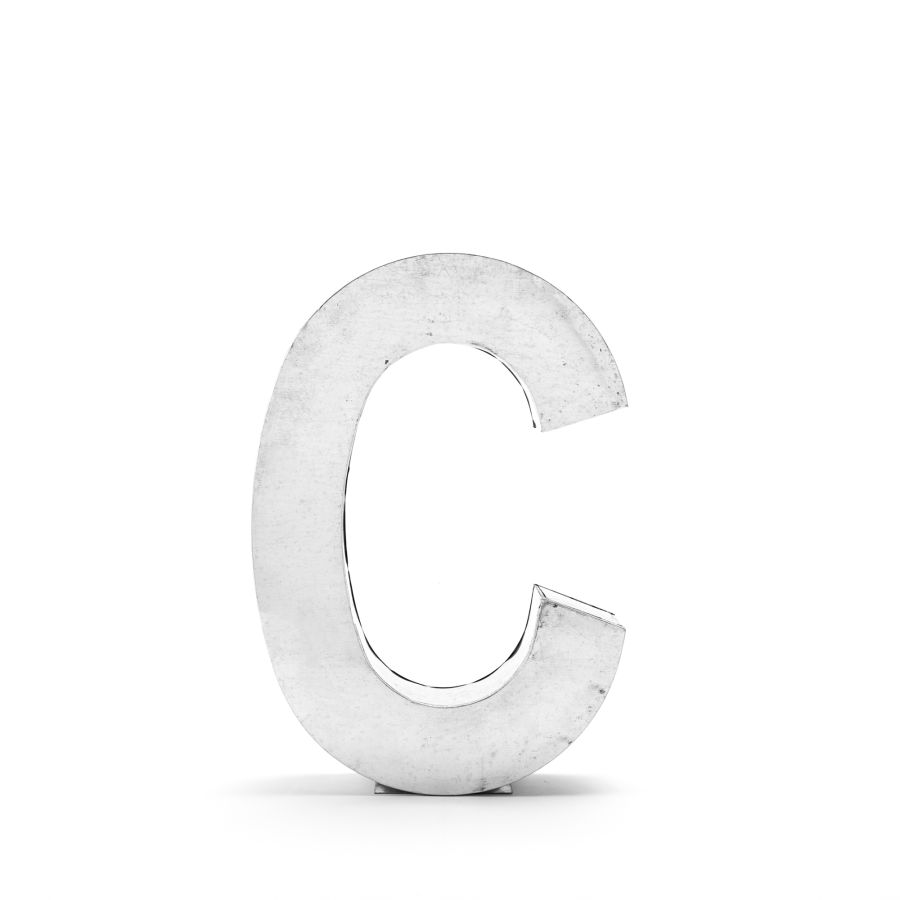 Aluminum Decorative Object Metalvetica Letter "C" by Seletti