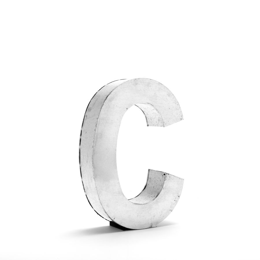 Aluminum Decorative Object Metalvetica Letter "C" by Seletti