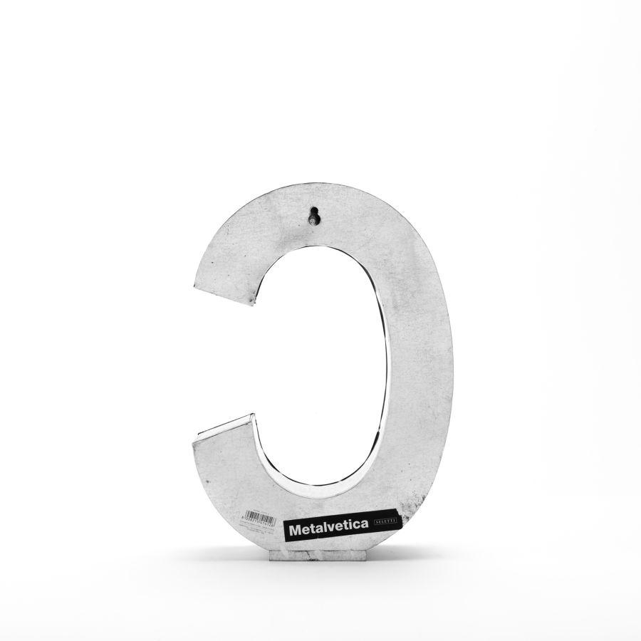 Aluminum Decorative Object Metalvetica Letter "C" by Seletti