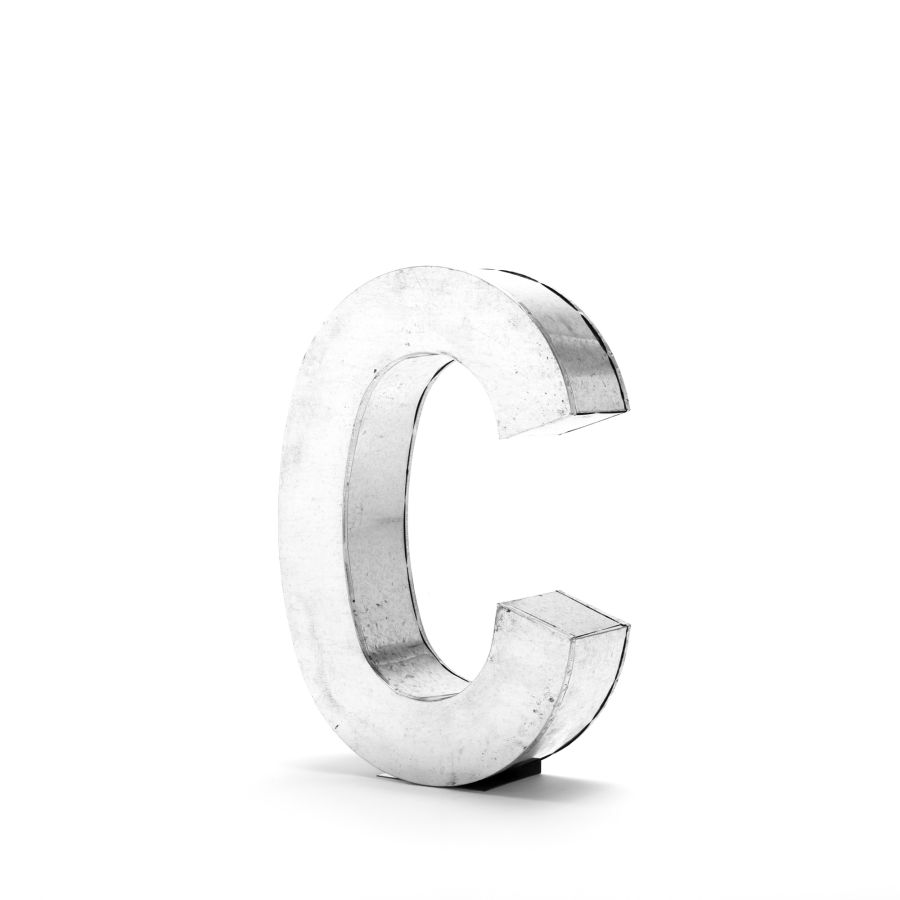 Aluminum Decorative Object Metalvetica Letter "C" by Seletti