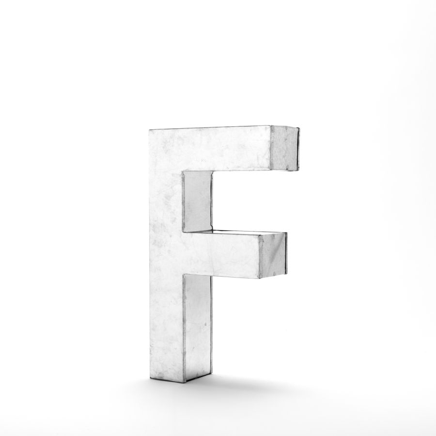 Aluminum Decorative Object Metalvetica Letter "F" by Seletti