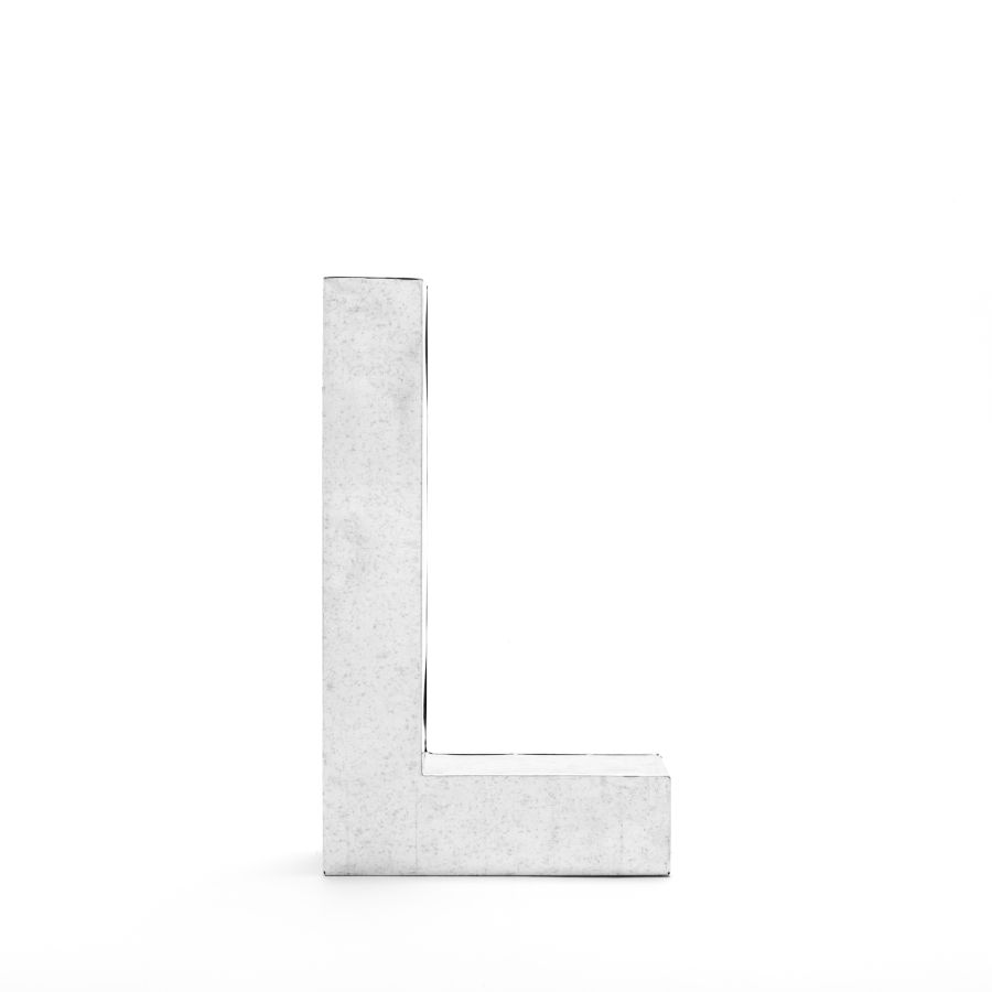 Aluminum Decorative Object Metalvetica Letter "L" by Seletti