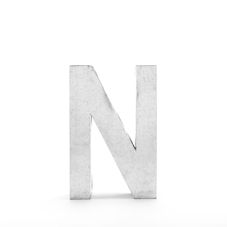 Aluminum Decorative Object Metalvetica Letter "N" by Seletti