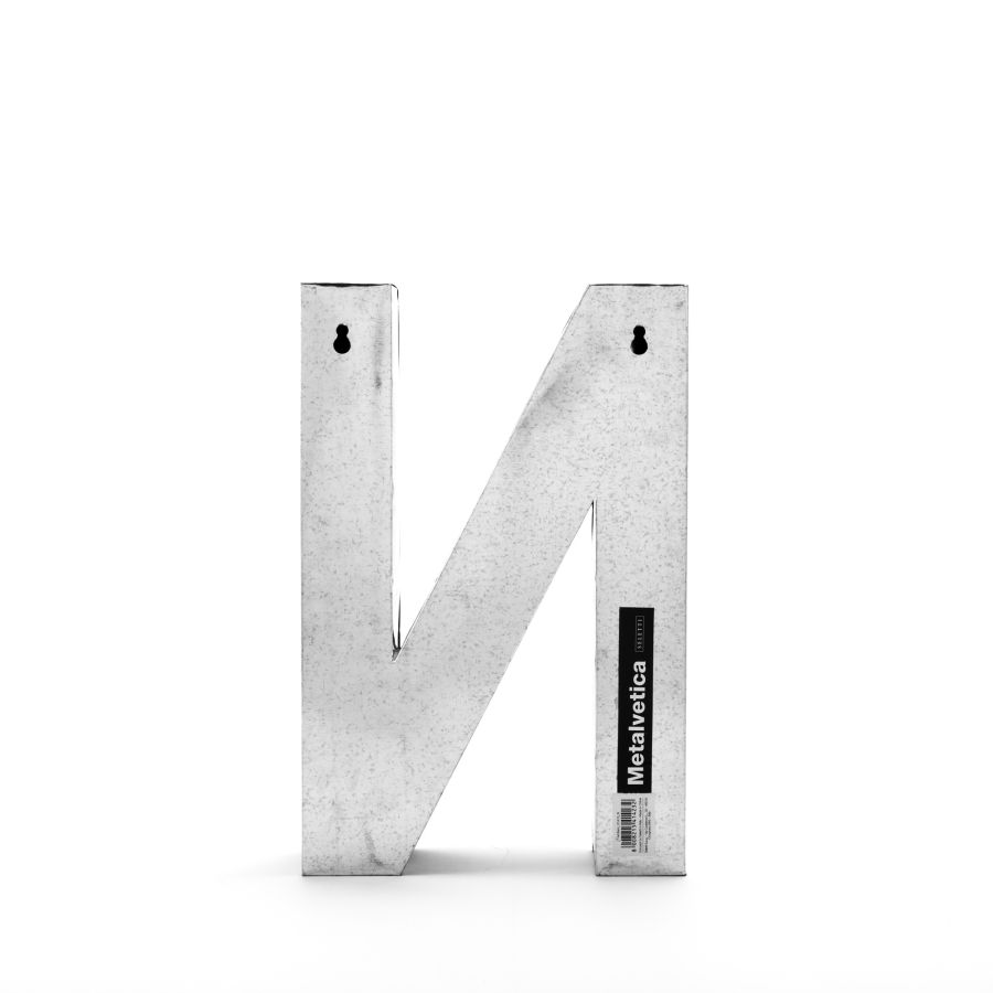 Aluminum Decorative Object Metalvetica Letter "N" by Seletti