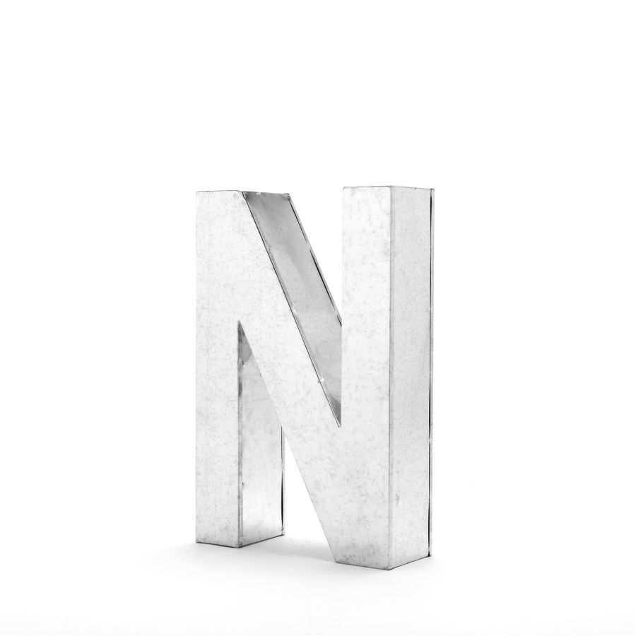 Aluminum Decorative Object Metalvetica Letter "N" by Seletti