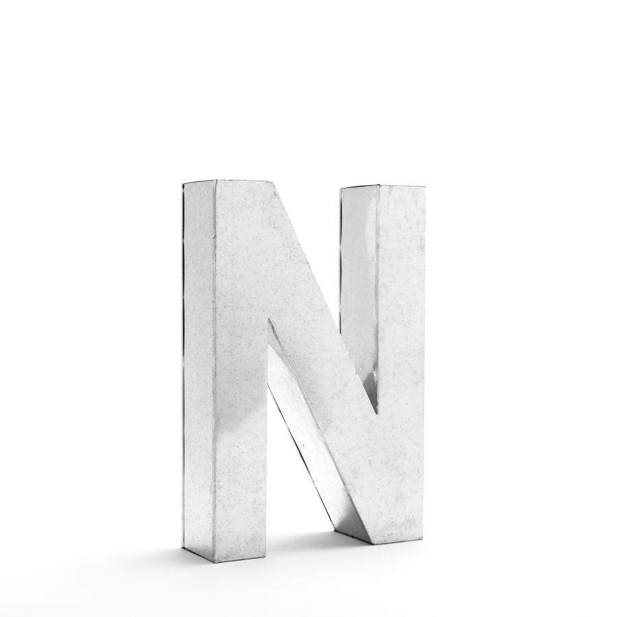 Aluminum Decorative Object Metalvetica Letter "N" by Seletti