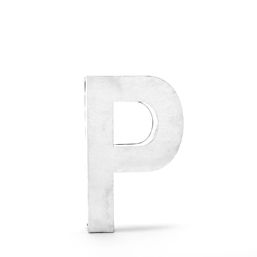 Aluminum Decorative Object Metalvetica Letter "P" by Seletti