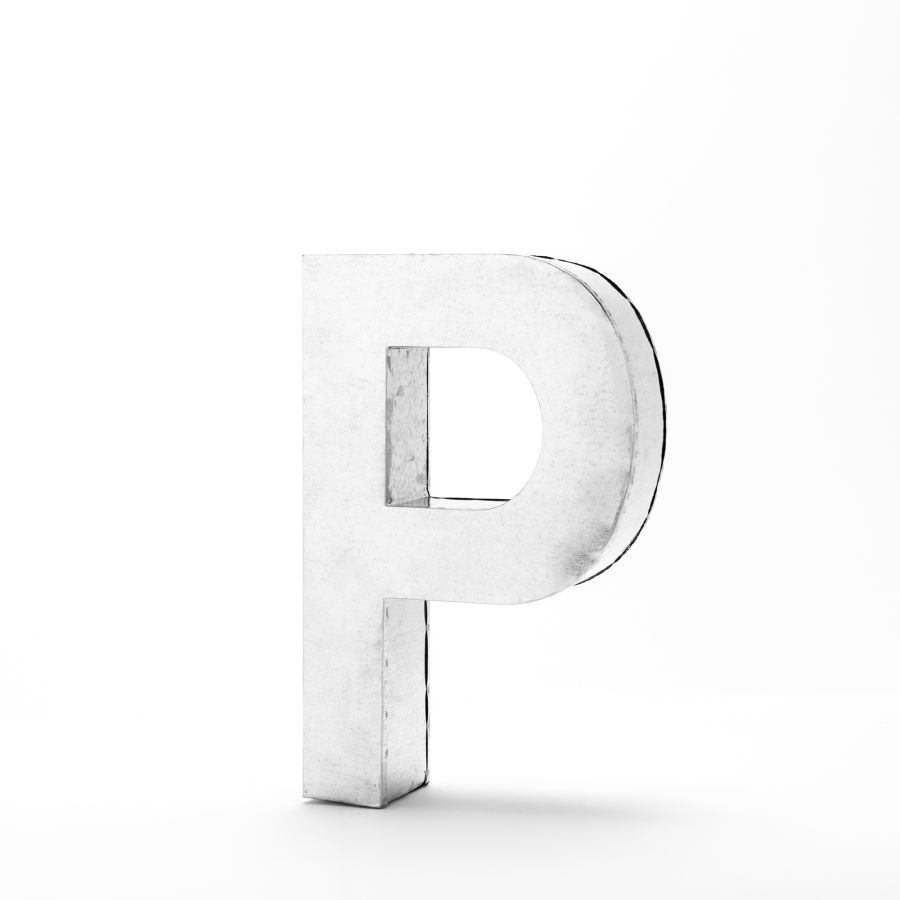 Aluminum Decorative Object Metalvetica Letter "P" by Seletti