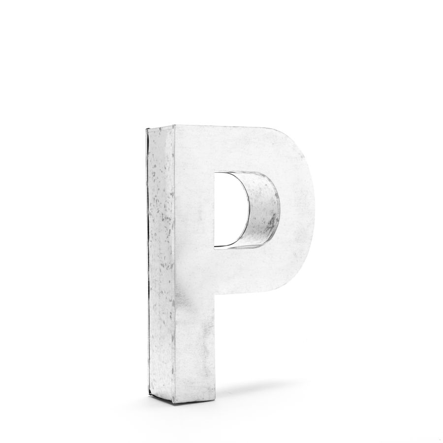 Aluminum Decorative Object Metalvetica Letter "P" by Seletti