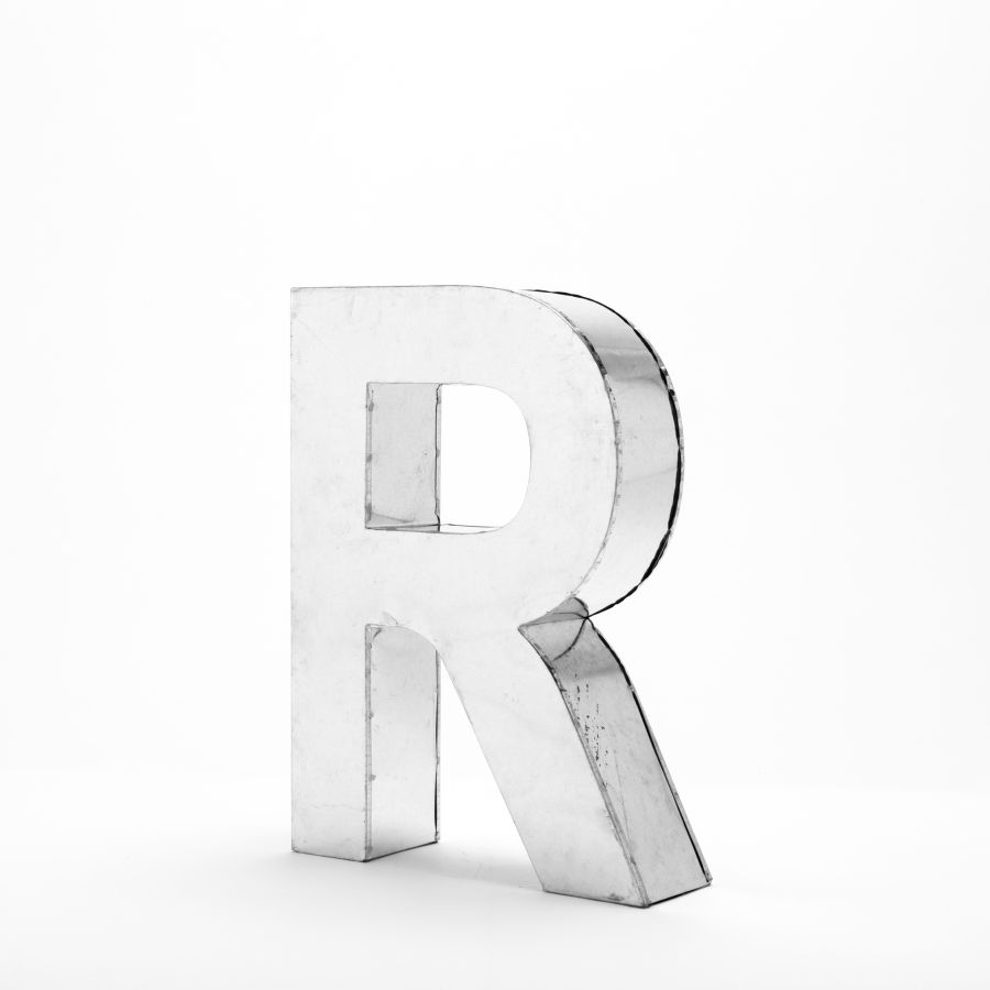 Aluminum Decorative Object Metalvetica Letter "R" by Seletti