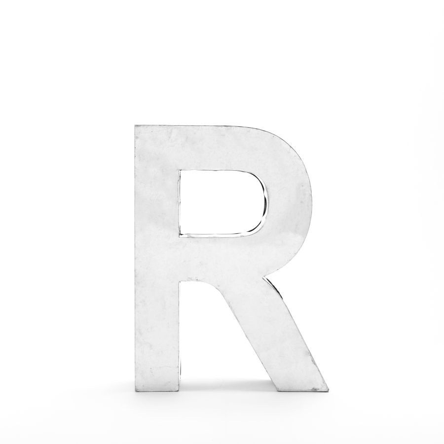 Aluminum Decorative Object Metalvetica Letter "R" by Seletti