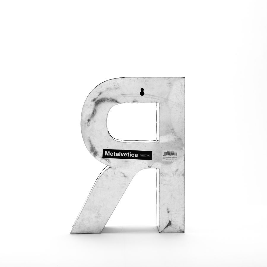 Aluminum Decorative Object Metalvetica Letter "R" by Seletti