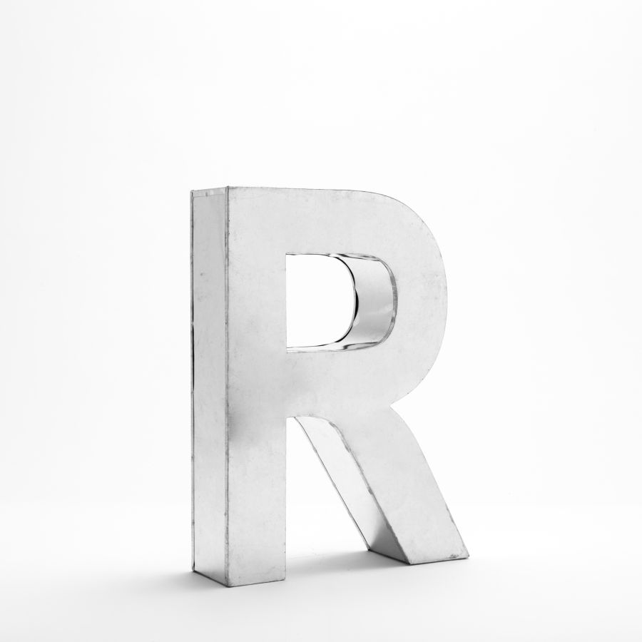 Aluminum Decorative Object Metalvetica Letter "R" by Seletti