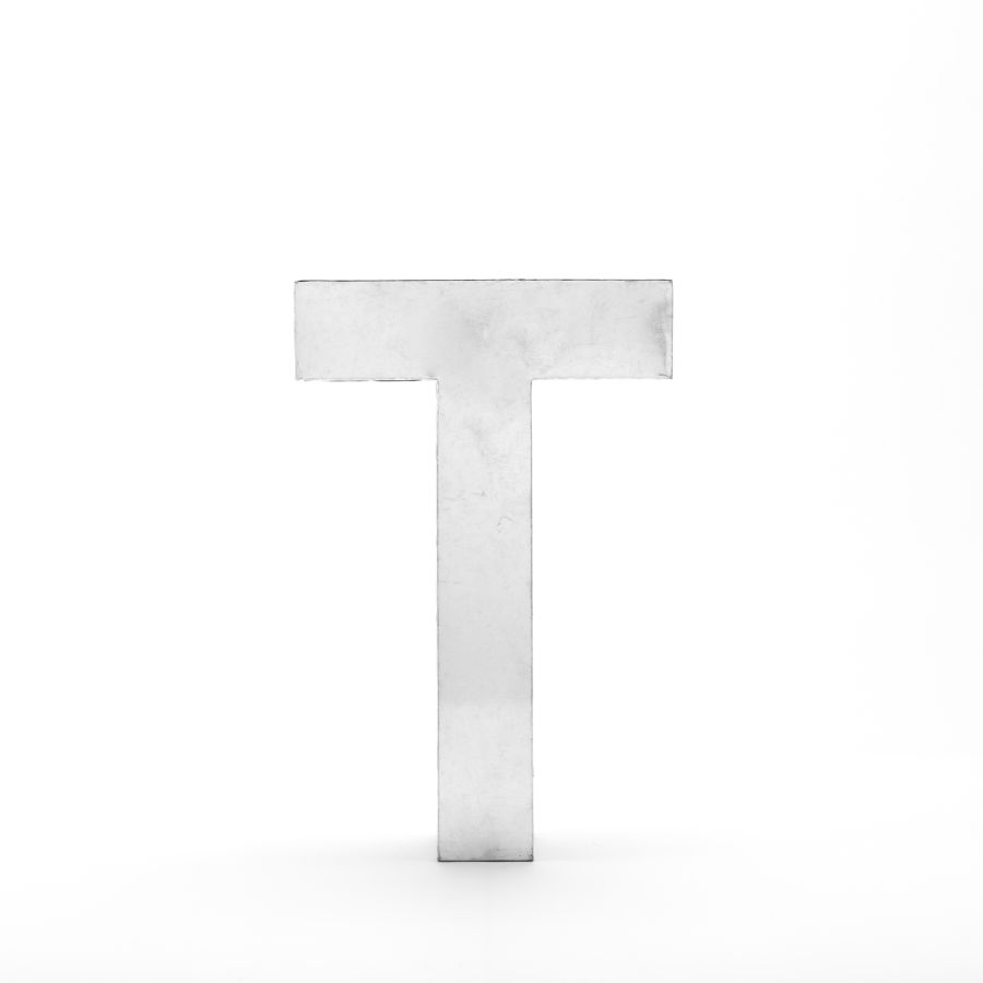 Aluminum Decorative Object Metalvetica Letter "T" by Seletti