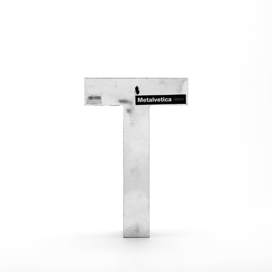 Aluminum Decorative Object Metalvetica Letter "T" by Seletti