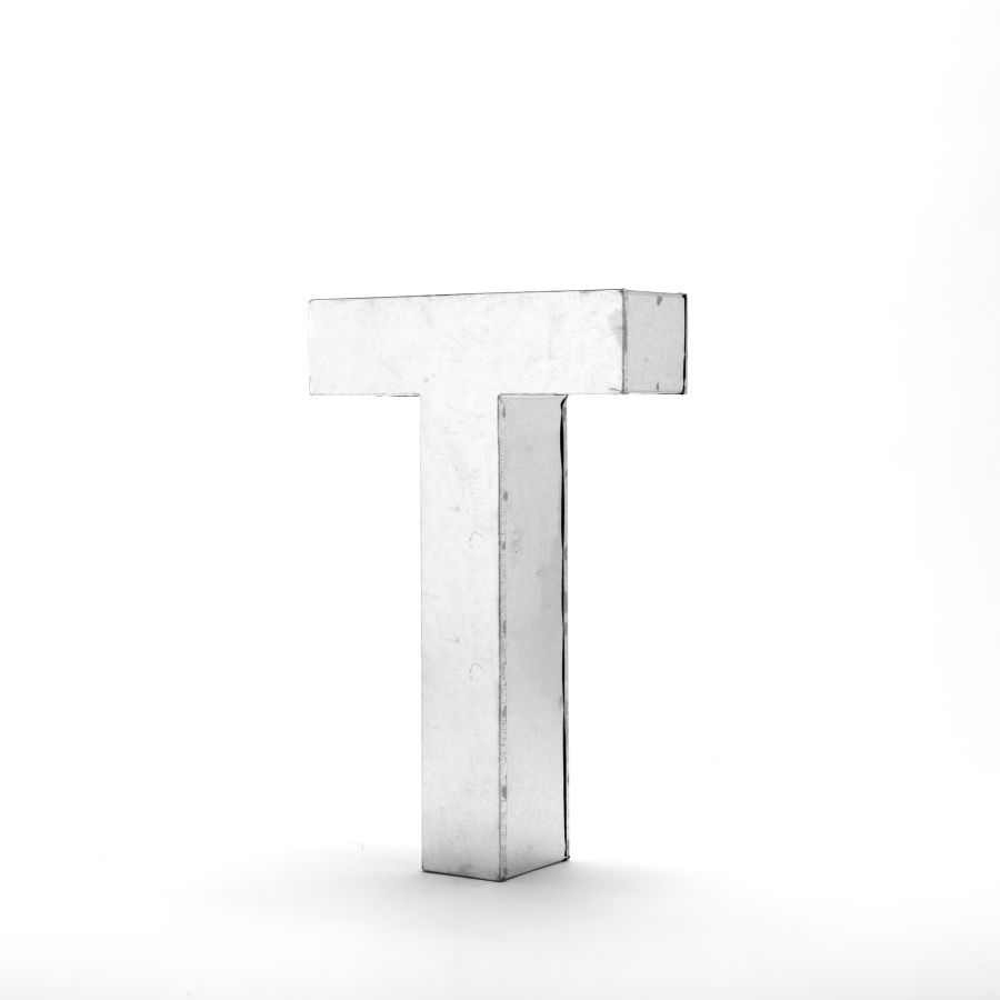 Aluminum Decorative Object Metalvetica Letter "T" by Seletti