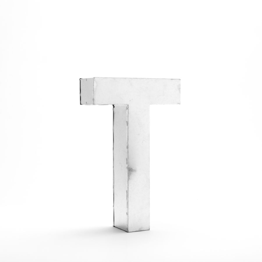 Aluminum Decorative Object Metalvetica Letter "T" by Seletti