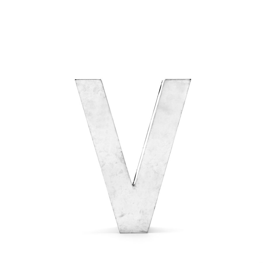 Aluminum Decorative Object Metalvetica Letter "V" by Seletti