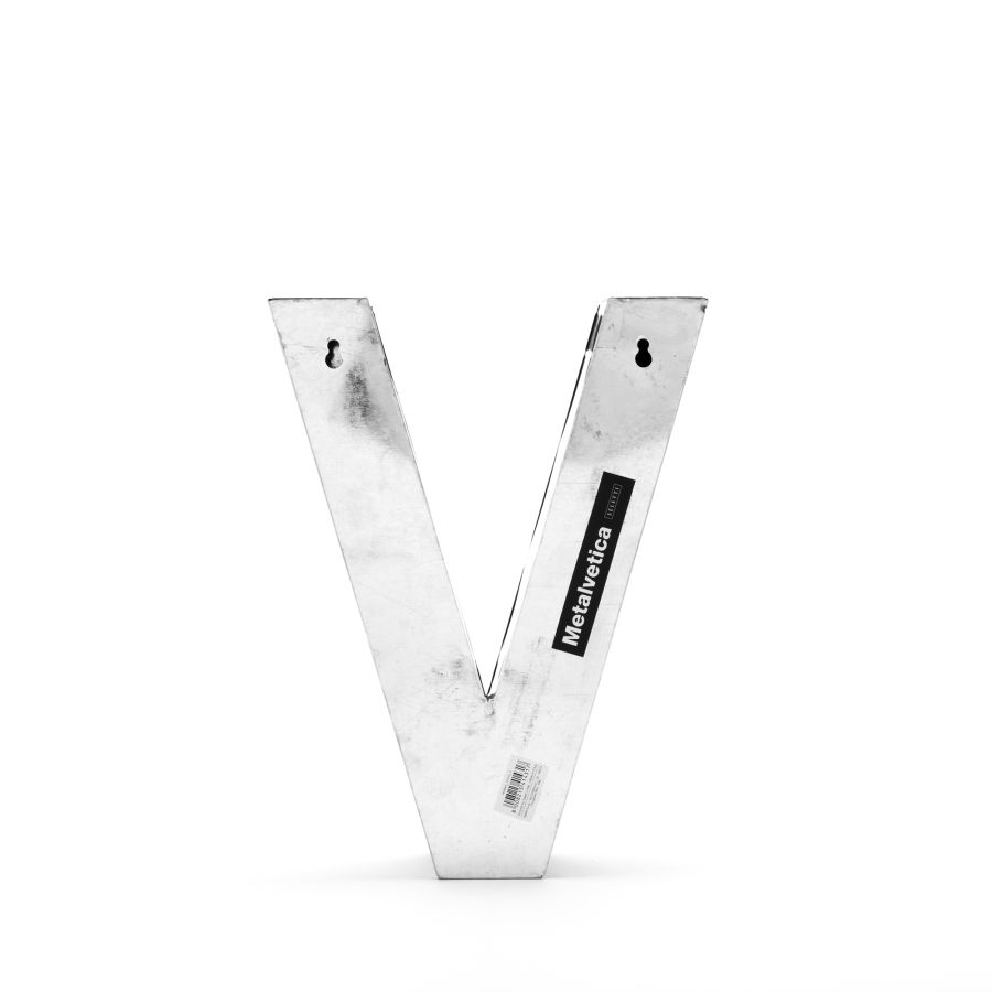 Aluminum Decorative Object Metalvetica Letter "V" by Seletti